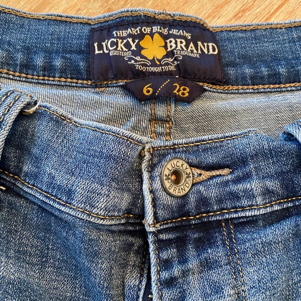 Denim knee length shorts
